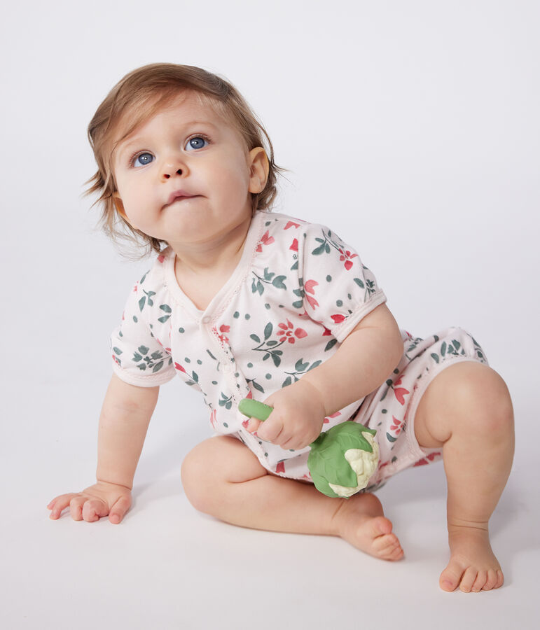 Setje met 2 korte katoenen babypakjes met bloemenprint multicouleur