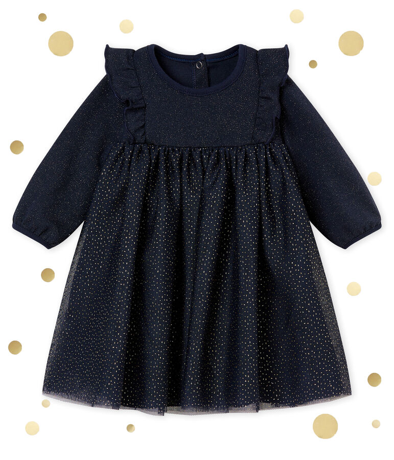 Robe paillett&eacute;e b&eacute;b&eacute; fille bleu SMOKING/jaune DORE