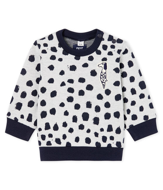 Sweatshirt bébé mixte Jean Jullien blanc MARSHMALLOW/ DOTTIES