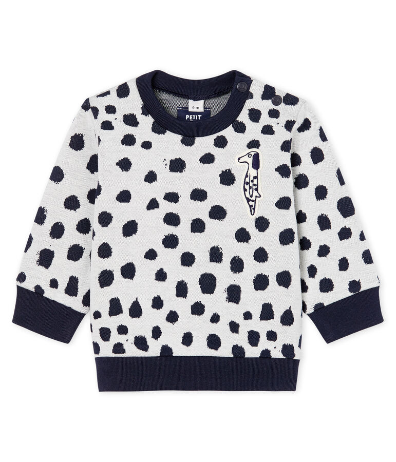 Sweatshirt baby gemixt Jean Jullien wit MARSHMALLOW/ DOTTIES