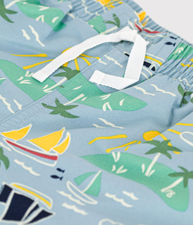 Gerecycleerde zwemshort met print voor jongens blauw/multicouleur