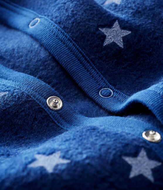 Surpyjama bébé garçon en polaire bleu MEDIEVAL/blanc MARSHMALLOW