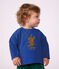 Tee-shirt b&eacute;b&eacute; en coton manches longues uni &agrave; motif bleu