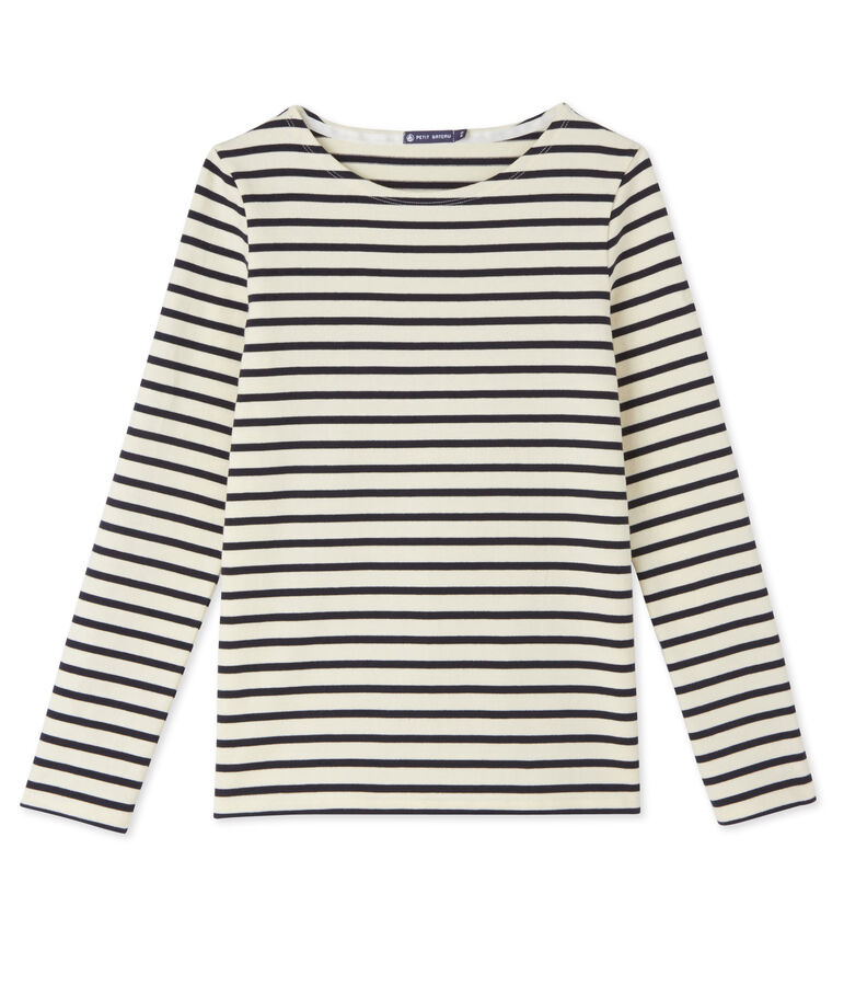 Marinetrui voor dames in zware jersey wit/blauw