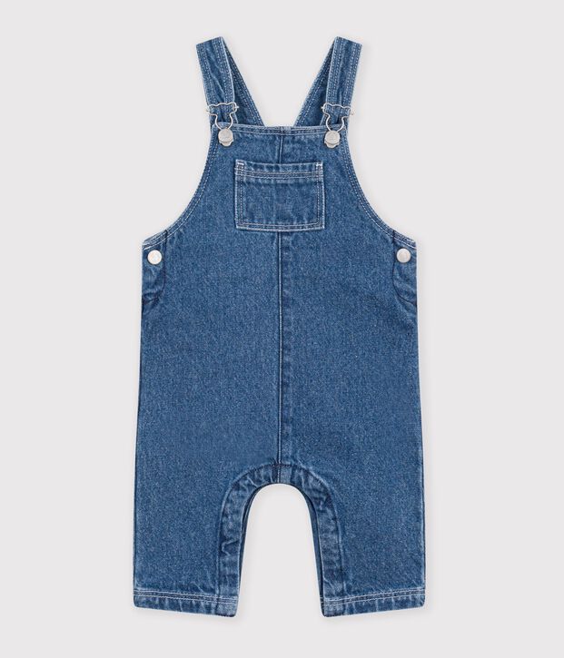 Salopette b&eacute;b&eacute; en jean jambes longues bleu