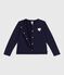 Cardigan enfant en coton uni bleu SMOKING