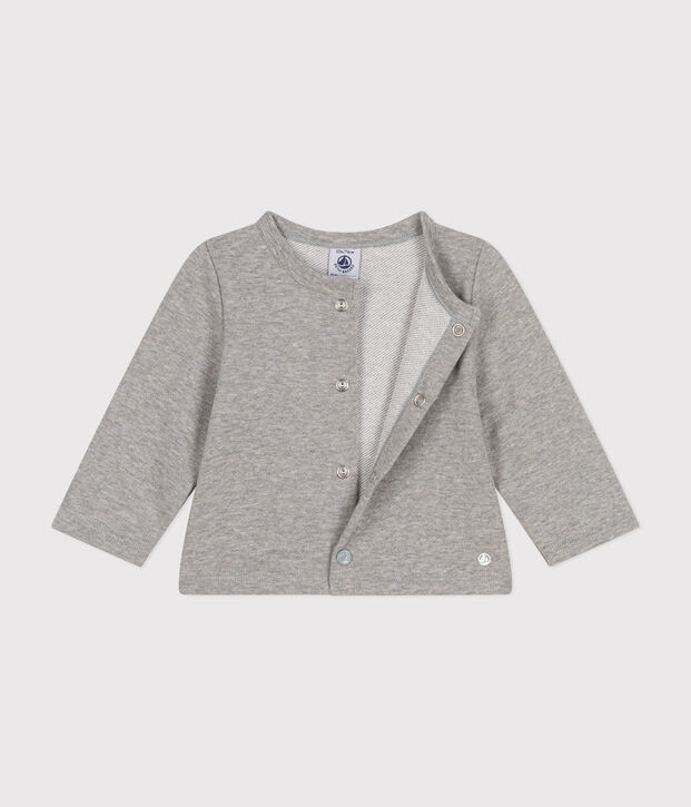 Molton babycardigan grijs
