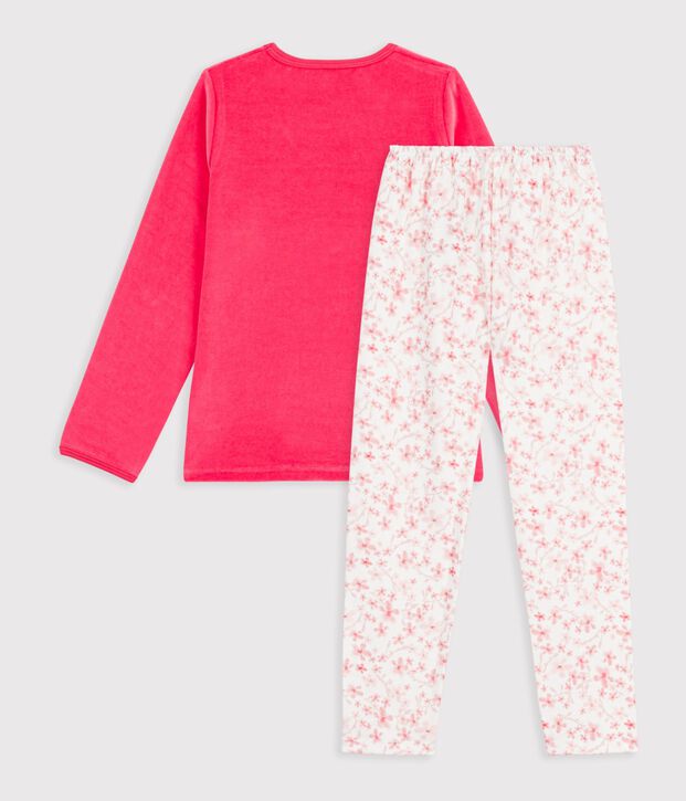 Pyjama  en velours roze/multicouleur