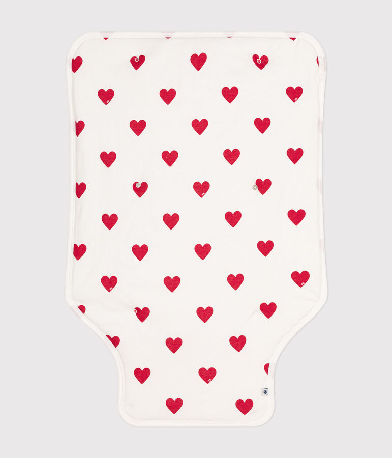 Tapis &agrave; langer en coton b&eacute;b&eacute; blanc/rouge