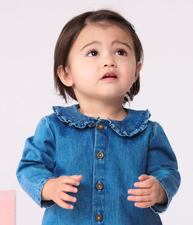 Blouse en denim l&eacute;ger b&eacute;b&eacute; bleu