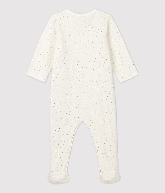 Dors-bien étoilé blanc bébé en velours de coton biologique blanc MARSHMALLOW/blanc MULTICO