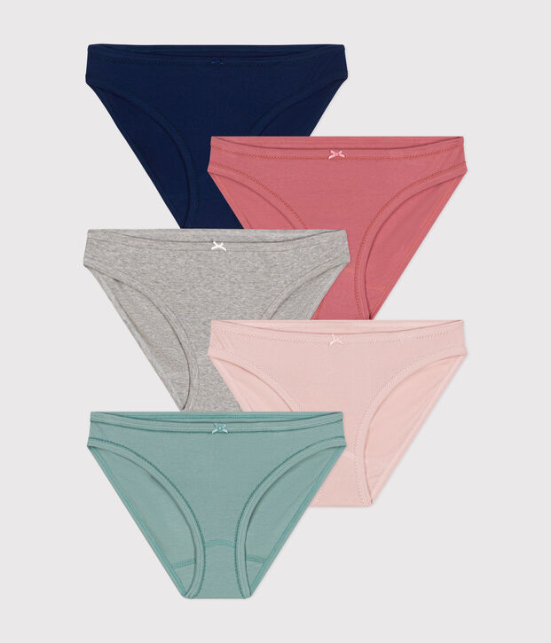 Setje met 5 katoenen damesslips multicouleur