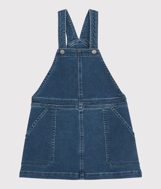Robe salopette en denim bio enfant fille bleu DENIM BLEU DELAVE