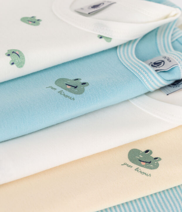 Lot de 5 bodies sans manches en coton imprim&eacute; b&eacute;b&eacute; multicouleur