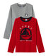 Lot de 2 tee-shirts garçon : sérigraphié + uni
