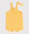 Salopette bébé en gaze de coton jambes courtes, unie jaune ORGE