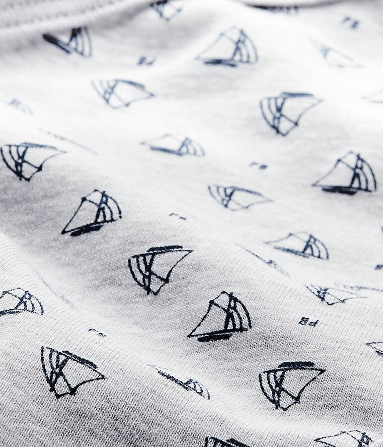 Body naissance gar&ccedil;on manches courtes imprim&eacute; gris/bleu