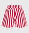 Gestreepte zwemshort voor kinderen rood MARSHMALLOW/ SPI