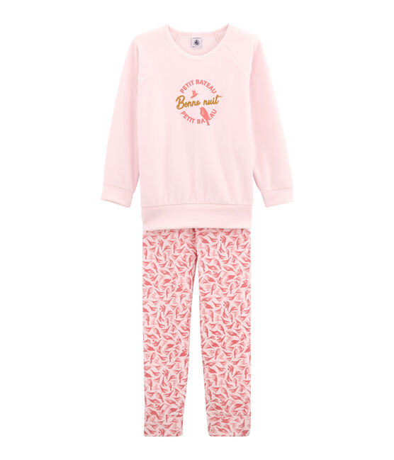 Meisjespyjama roze VIENNE/wit MULTICO
