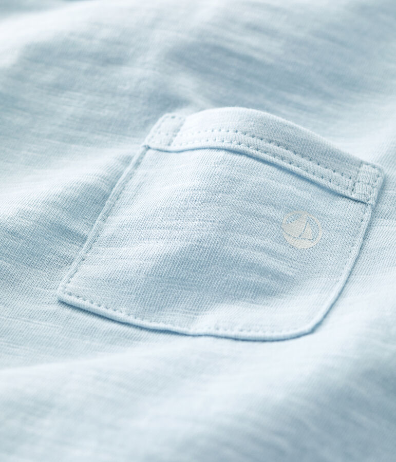 Tee-shirt manches courtes uni en jersey b&eacute;b&eacute; bleu