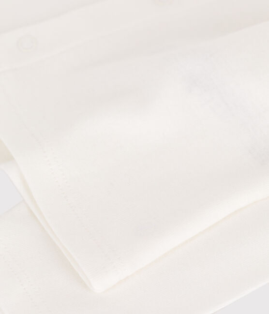 Effen katoenen babyvestje wit MARSHMALLOW