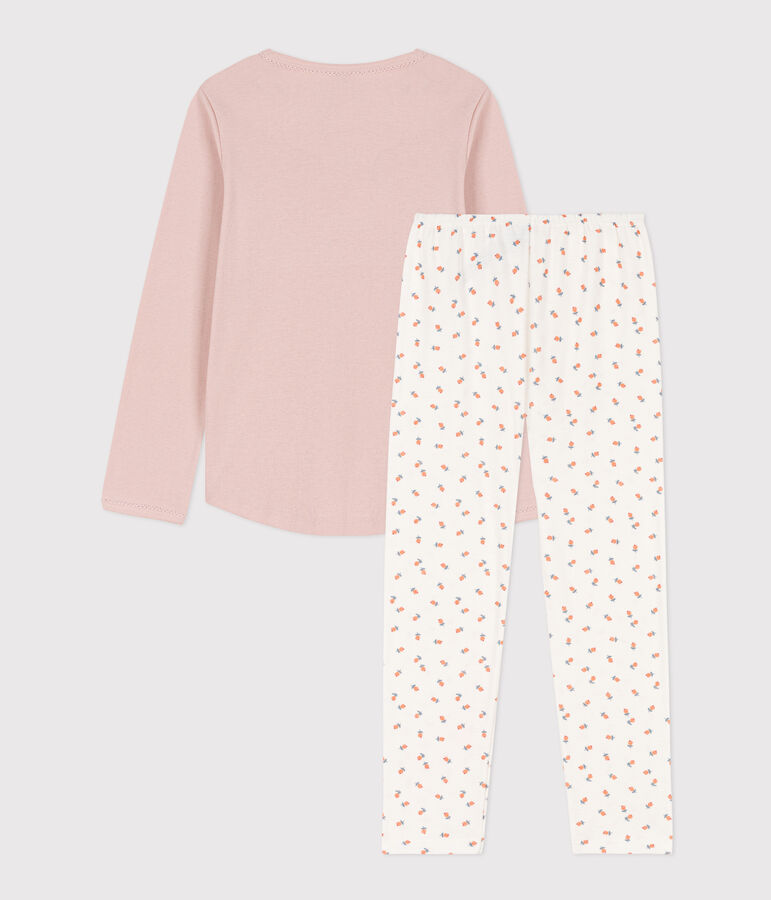 Pyjama petite fille en coton rose/multicouleur
