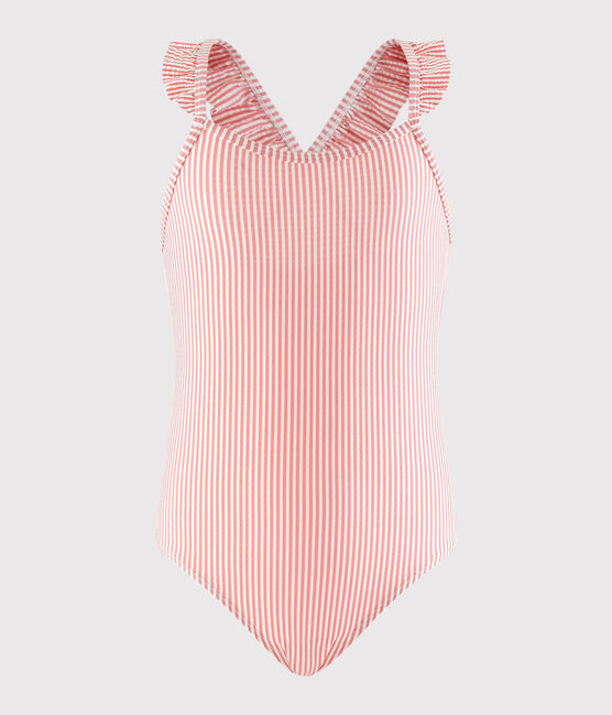 1-delig gerecycled badpak meisje roze GRETEL/wit MARSHMALLOW