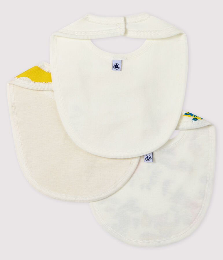 Set van 3 slabbetjes van ribstof voor baby meisje multicouleur