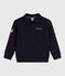 Sweatshirt esprit polo enfant en coton uni bleu SMOKING