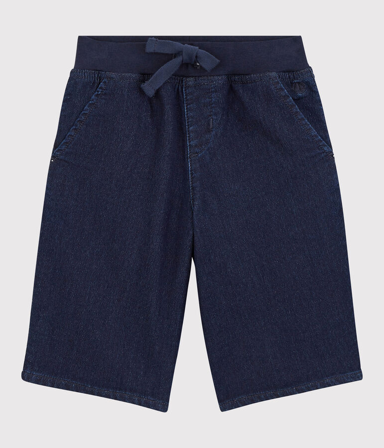 Jongensbermuda in denim blauw DENIM BLEU FONCE