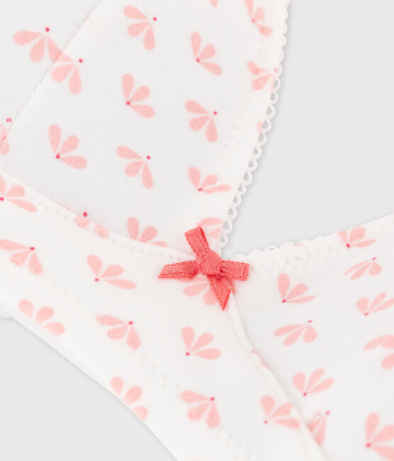 Soutien gorge paddé fille imprimé blanc ECUME/rose VENUS/ MULTICO