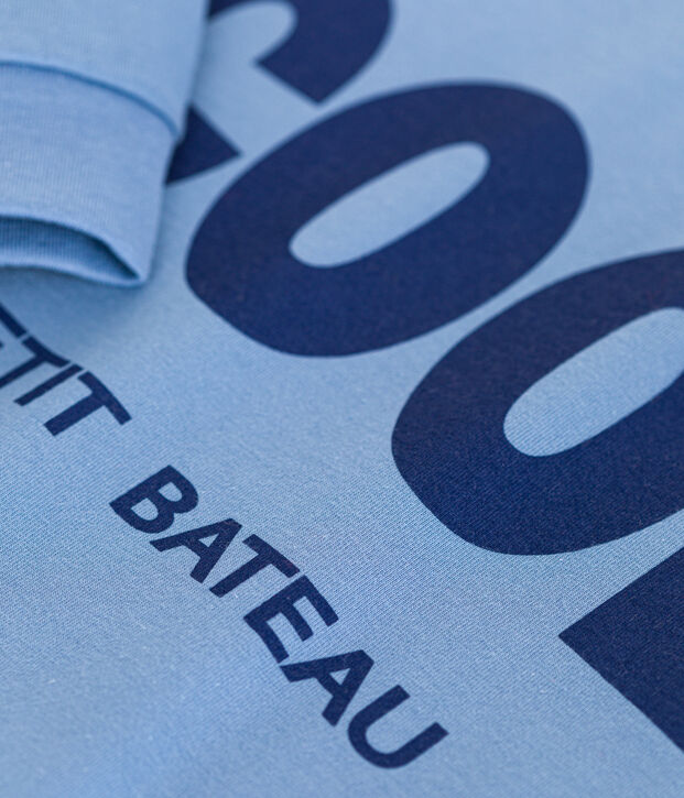 T-shirt met lange mouwen van dunne jersey voor jongens blauw