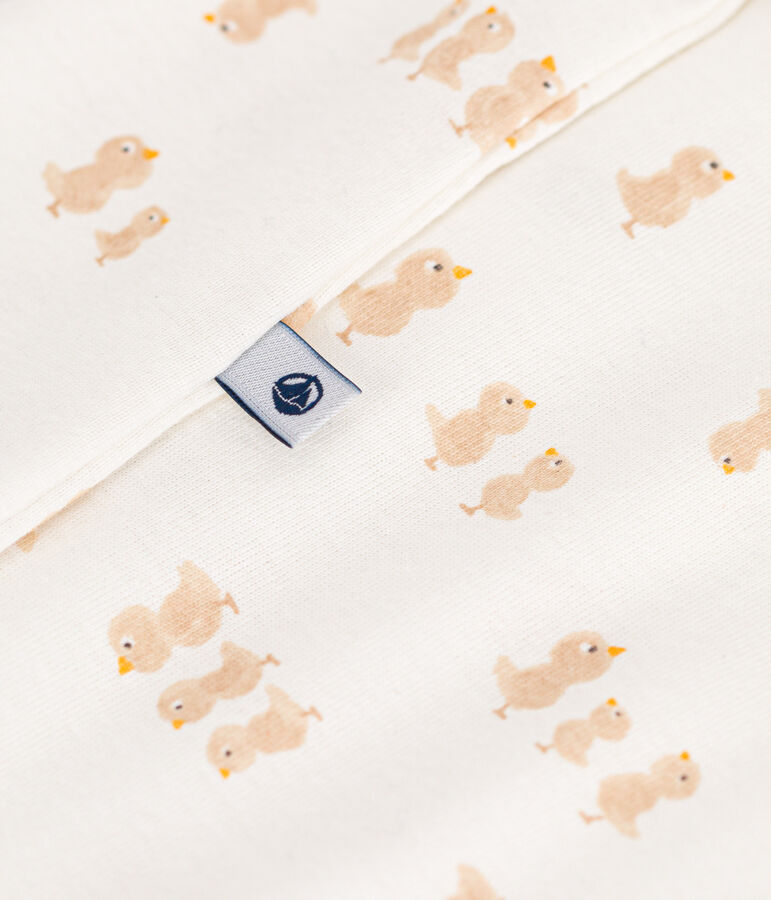 Combisac en coton b&eacute;b&eacute; blanc/gris