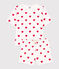 Pyjacourt cœur femme en coton blanc MARSHMALLOW/rouge TERKUIT
