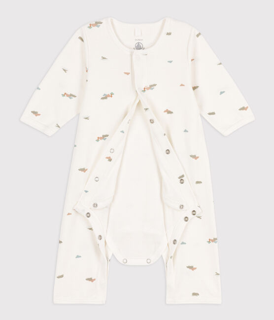Katoenen bodyjama met print wit MARSHMALLOW/wit MULTICO