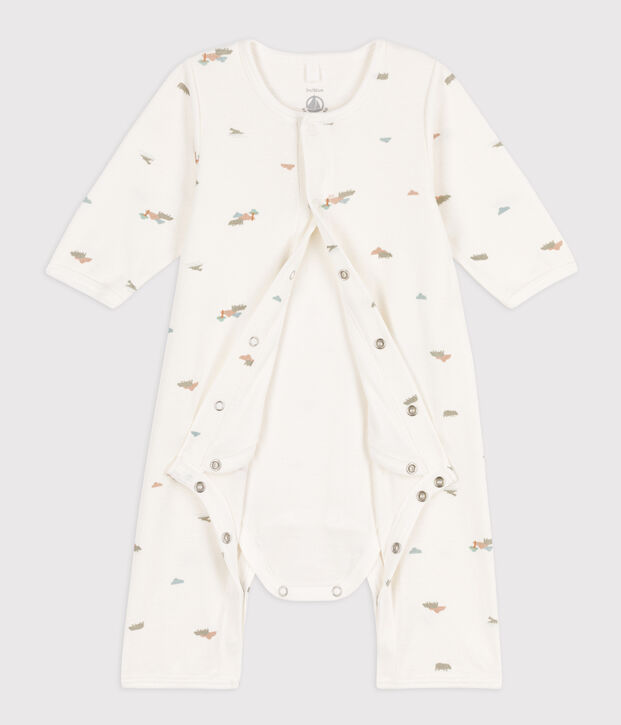 Bodyjama imprim&eacute;s en coton blanc/multicouleur