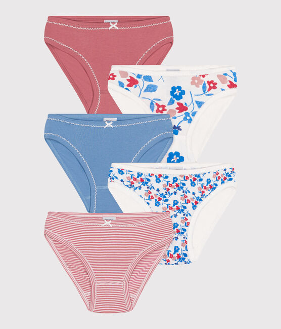 Setje met 5 katoenen onderbroekjes met bloemenprint voor kinderen variante 1