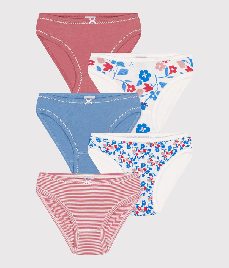 Lot de 5 culottes enfant en coton fleuries variante 1