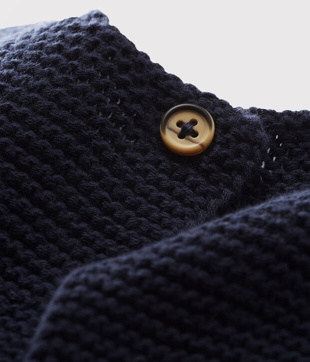 Cardigan en tricot de coton biologique b&eacute;b&eacute; bleu marine