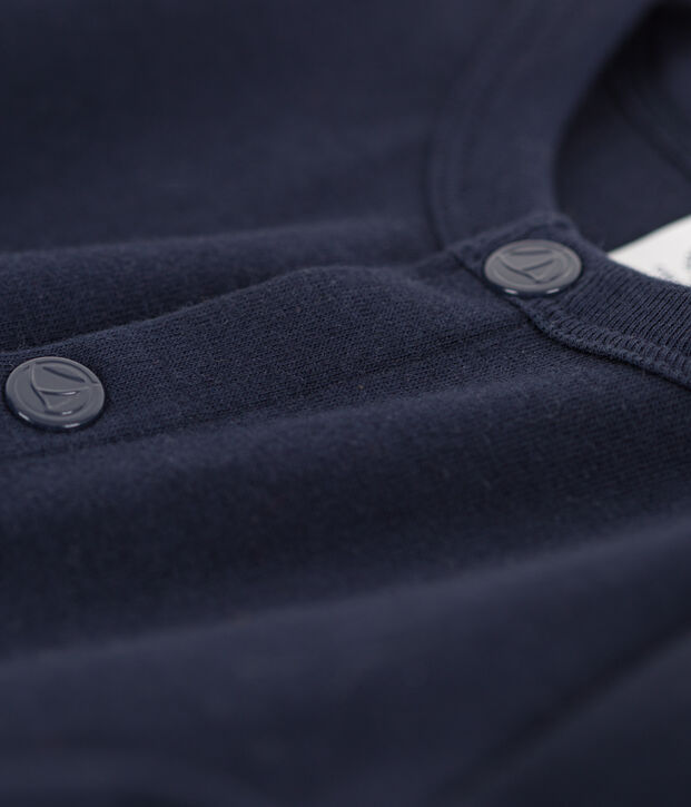 Cardigan b&eacute;b&eacute; uni en jersey &eacute;pais bleu marine