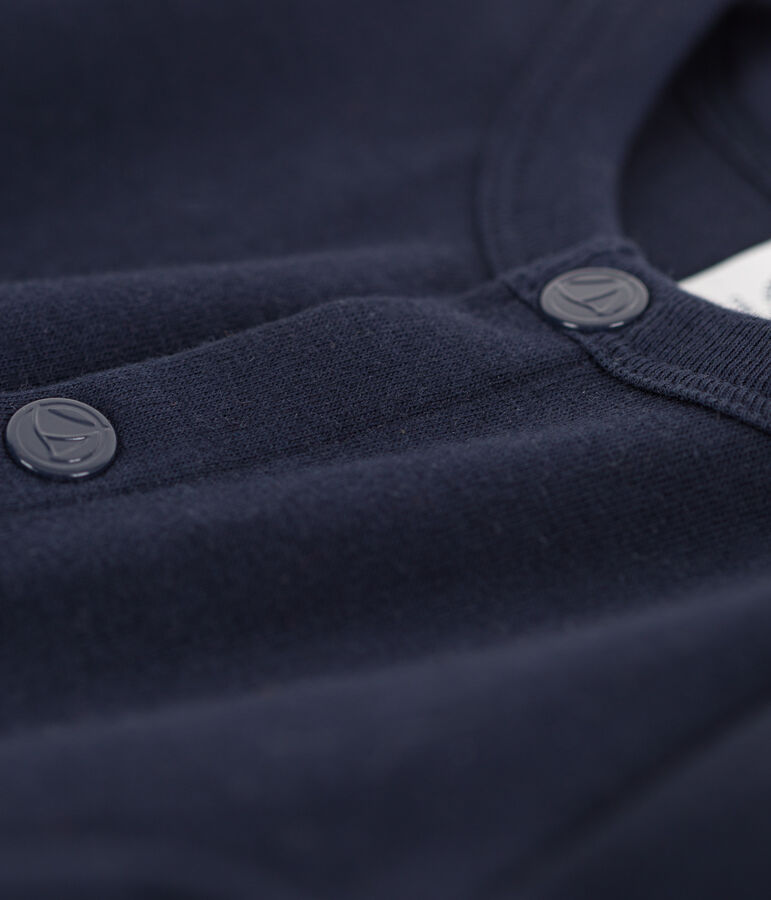 Cardigan b&eacute;b&eacute; uni en jersey &eacute;pais bleu