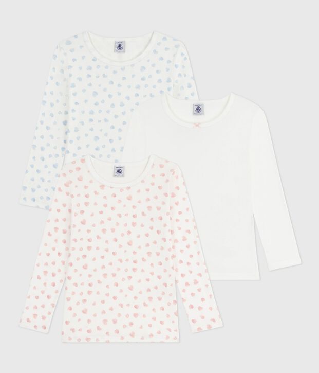 Katoenen T-shirts met lange mouwen en hartjesprint voor kinderen multicouleur