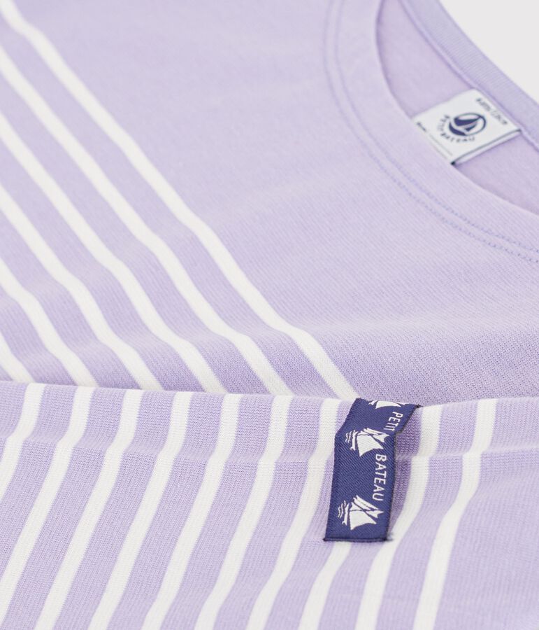 Marini&egrave;re enfant en coton violet/&eacute;cru