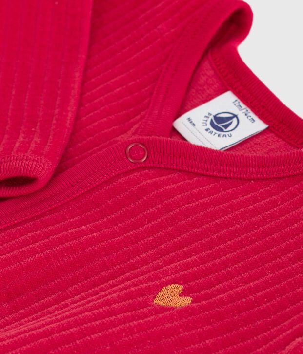 Effen fluwelen babypyjama rood