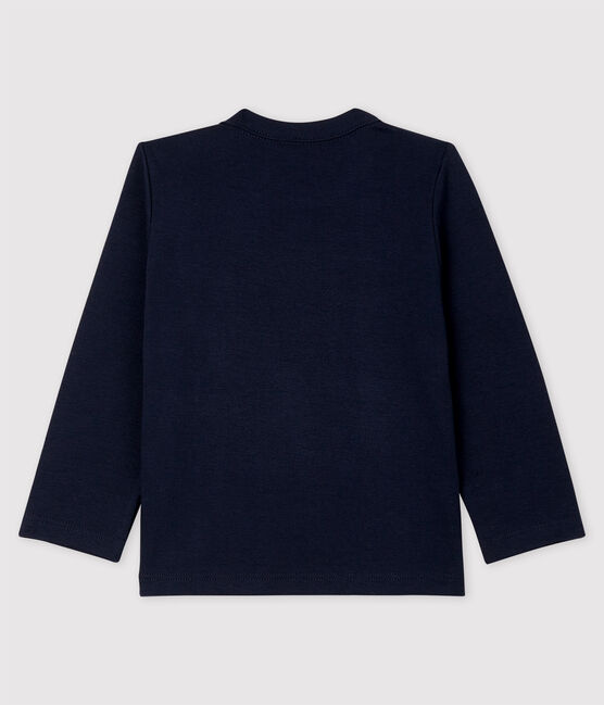 Tee-shirt manches longues en coton bébé garçon bleu SMOKING