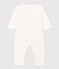 Katoenen babypyjama met sterretjesprint zonder voetjes wit MARSHMALLOW/wit MISTIGRI