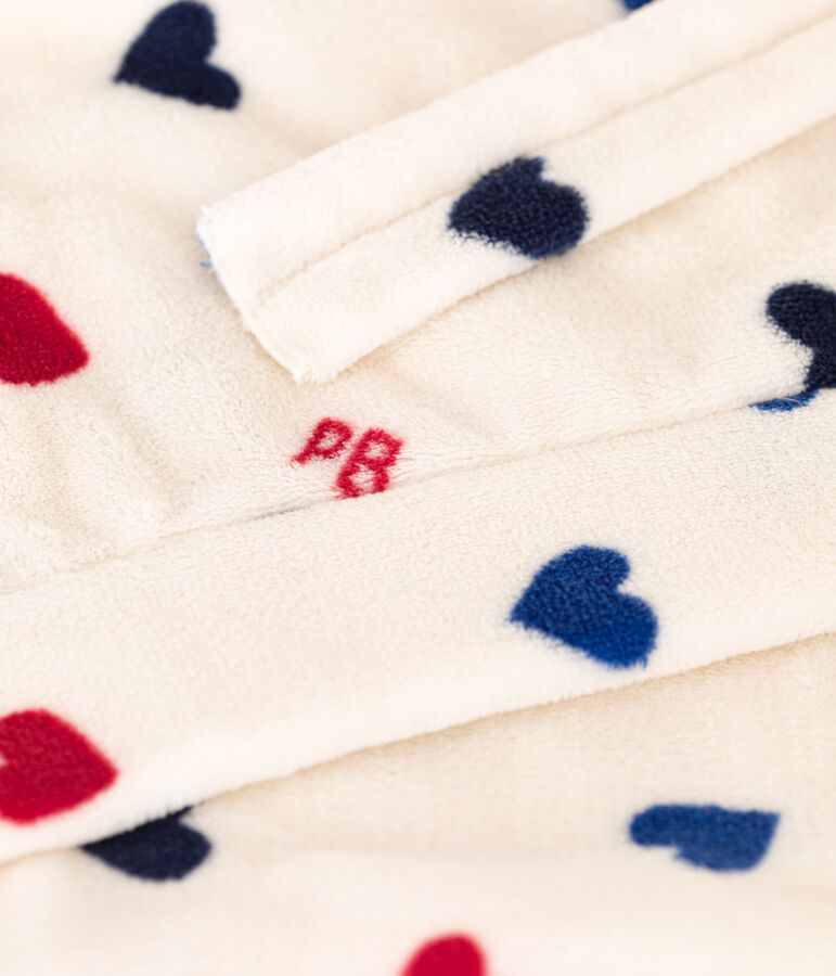 Robe de chambre en polaire enfant &eacute;cru/multicouleur