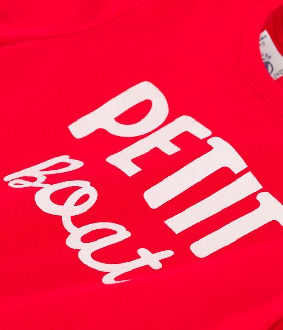 T-shirt met korte mouwen van katoen met motief voor baby's rood PEPS