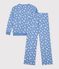 Pyjama femme en coton imprim&eacute; c&oelig;urs bleu/blanc