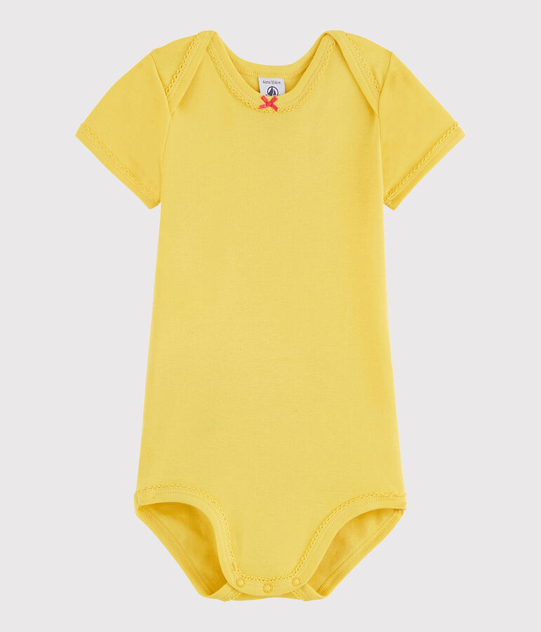 Body manches courtes b&eacute;b&eacute; fille jaune BLE